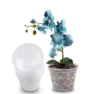 10Pack 4.5 Inch Clear Plastic Orchid Pots with Holes for Indoor Outdoor Flower - Picture 1 of 9