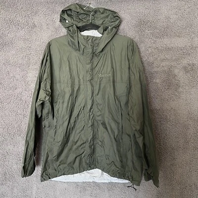 Chaqueta de Lluvia Marmot Para Hombre Mediana Verde Ligera Cremallera Completa Cortavientos Nylon Foto 1 de 4