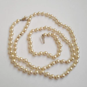 Collana perla anni '30 Silver Closure, collana perle argento chiusura - Foto 1 di 8