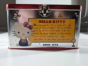 Hello Kitty Lunch Box Sanrio Metal Tin Case Red Handle Vintage Japan 19x11x11cm - Bild 1 von 16