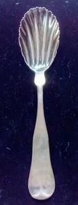 ANT 1850 COIN SILVER SHELL SPOON FIDDLE T&M 6" - Picture 1 of 9