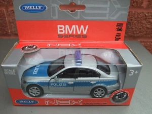 BMW 3 Series Police Welly 1/34 Scale - German Polizei Grey / Blue BOXED - Picture 1 of 2