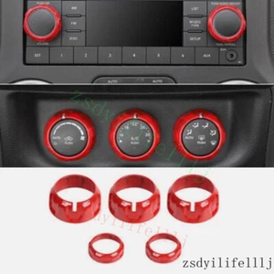 5x Para Jeep Patriot 2009-2017 Consola de Coche Interruptor de CA Perilla Anillo Rojo ABS Marco Borde - Imagen 1 de 2