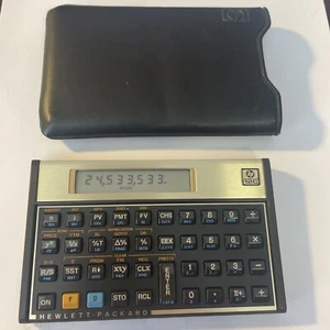 Hewlett Packard HP 12C Financial Calculator w/Black Leather Case Sleeve - Picture 1 of 3