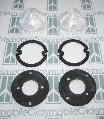 1955 Oldsmobile 88, 98; 1956 Cadillac Parking Light Lenses, Gaskets & Pads Set.  - Image 1 of 4