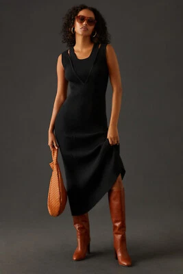 Nuevo con etiquetas Vestido Anthropologie Favorite Daughter Géminis M $298 Negro Mezcla Cachemira Foto 1 de 4