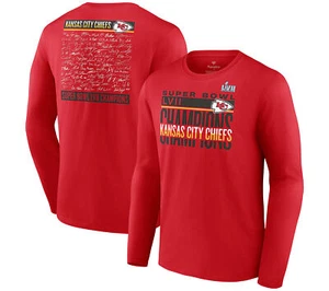 Camiseta Fanatics Hombre Super Bowl LVII Champions Chiefs Lista L/S Chiefs L Nueva - Imagen 1 de 1