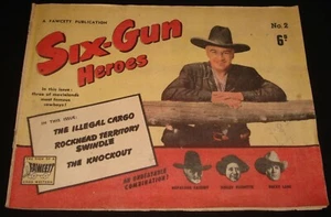 SIX GUN HEROES #2 AUSTRALIAN 1950 COMIC 6d COWBOY COMIC HOPALONG CASSIDY ++ - Picture 1 of 4