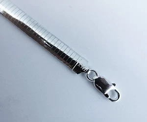 7 & 8 inch Omega Chain. Pure 925 Italian Sterling Silver Bracelet. 4mm, 6mm, 8mm - Picture 1 of 4
