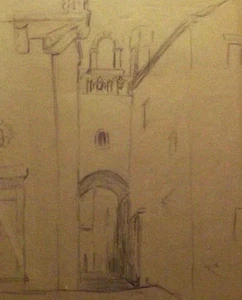 Timbro Hildegard Hamilton disegno pastello Old Street Estate - Foto 1 di 4