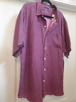 Men's Tommy Bahama Plum Linen - Short Sleeve Button Up Shirt XL - NEW with tags - Image 1 of 4