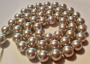 ALTE BÖHMISCHE GLASWACHSPERLEN 12 MM QMIT KRISTALLKERN XXL STRANG (*38/3) - Bild 1 von 12