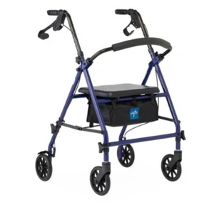 Steel Rollator Walker with 6" Wheels Color: Blue Brand New + Free BoNuS Gift - Picture 1 of 5
