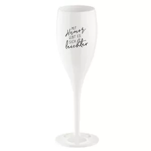 Koziol Superglas Sektglas Mit Humor lebt es sich leichter Champagnerglas B Ware - Bild 1 von 1