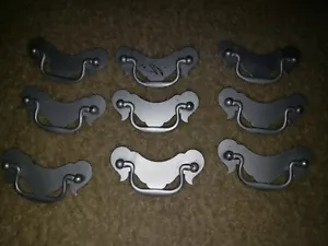 Lot of 9 Vintage French dresser drawer hardware handle pulls Fleur Di Lis - Picture 1 of 2