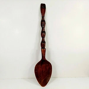 Hand Carved Wood Spoon XL 27" Vintage Retro Tiki Totem Island Wall Decor  - Picture 1 of 8
