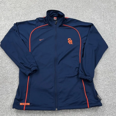 Syracuse Jacket Men Medium Blue Track Suit Warm Up Zip Up Sweatshirt Jogger VTG Cover