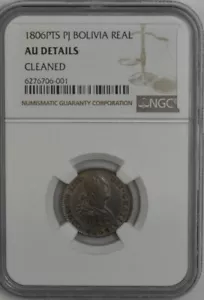 1806 PTS PJ Bolivia 1 Real AU Details NGC 945428-1 - Picture 1 of 4