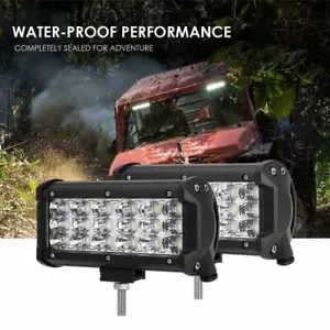 2pcs 7" 180W 18000lm Tri-Row LED Work light Bar Fog Driving Lamp Pods For Jeep - Foto 1 di 12