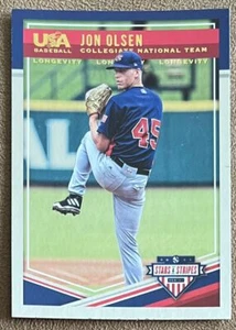 2018 Panini Stars & Stripes Longevity Jon Olsen Rookie #13 USA Baseball - Picture 1 of 2