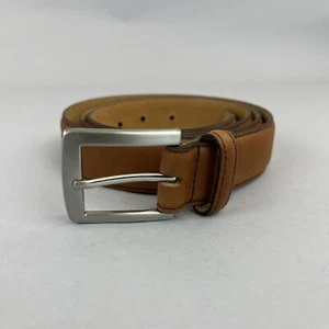 M&S braune Lederjeans Hose klassisch formeller Kleidergürtel Größe 42-44"" 49"" lang - Bild 1 von 11