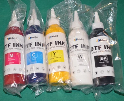 Inkjet DTF Ink 200ML, Set of 5, Refill Ink Compatible for All DTF Printer - Image 1 of 4