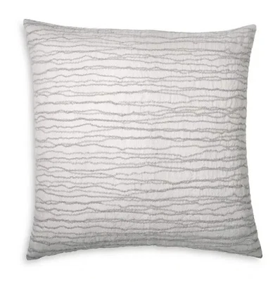 NEW Donna Karan Luna Collection Euro Sham Platinum Bedding PRETTY! - Image 1 of 4