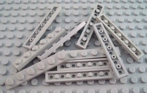 LEGO Lot of 10 Light Gray 1x6 Plates - Picture 1 of 1