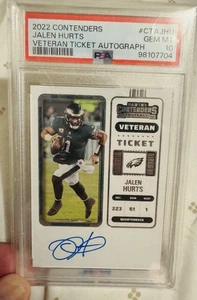 2022 Panini Contenders - Veteran Ticket Autographs Jalen Hurts Eagles - Bild 1 von 2