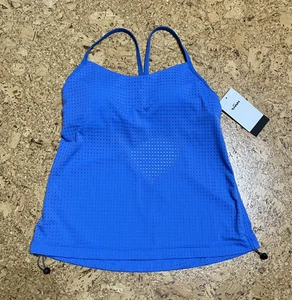 NIKE SWIM Mesh Tankini Top Blue Womens Medium NESSE944-442 NEW w/Tag US SELLER - Picture 1 of 8