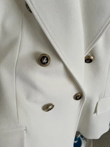 Zara Tailored Double Breasted Blazer Oyster White. Size XL see Zara tag. - Picture 1 of 7