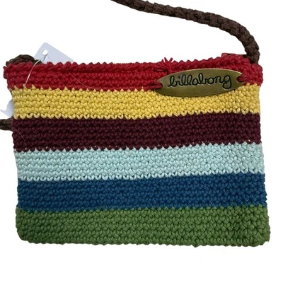 Bolso Bandolera Pequeño Billabong Multicolor Rayas Crochet Bolsa Pequeña Foto 1 de 4