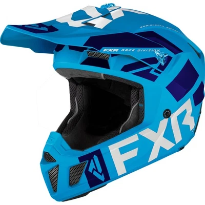 FXR Clutch Evo LE Helmet Open Face Stainless Steel Double D-Ring Buckle Blue - Image 1 of 4