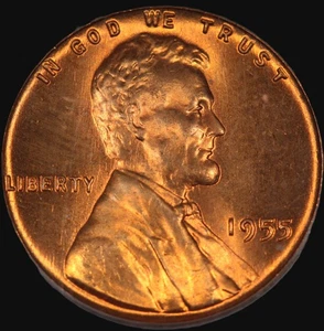 1955 P LINCOLN CENT WEIZEN PENNY PCGS MS65RD UNC MS 65 RD # 24056309 GETÖNT - Bild 1 von 4