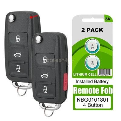 2 para Volkswagen VW Jetta 2011-2016 mando a distancia sin llave llavero NBG010180T Foto 1 de 4