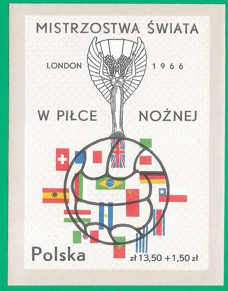 Polonia 1966 como nuevo bloque MNH(**) deporte fútbol Foto 1 de 1