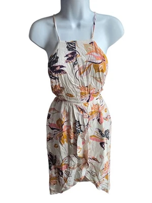 WISH Wild Flower Ivory Pink Floral Sleeveless Midi Dress Size S - Image 1 of 4