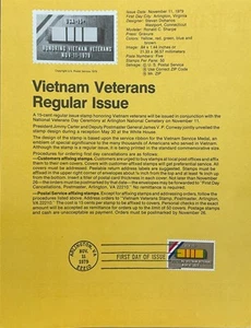 Página de recuerdo de USPS 1802 veteranos de Vietnam - Imagen 1 de 1