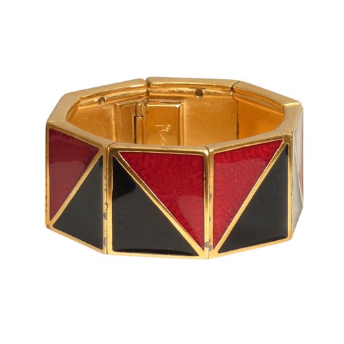 SAINT LAURENT (YSL) YVES SAINT LAURENT Bracciale placcato oro e smalto anni 80
