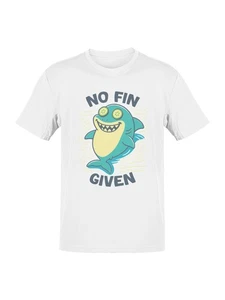 No Fin Given Shark Cartoon Men's T-shirt - Picture 1 of 6