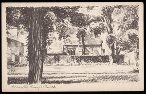 Wilmington Priory Church Sussex Pencil Sketch postcard - Picture 1 of 2