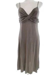 Amanda Wakeley Size 10 (36) Grey Midi Ball Gown Evening Dress Silk 100% Sleevel - Picture 1 of 5