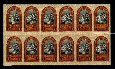 U.S.REVENUE STAMPS DISTILLED SPRITS CAL.STATE Sc L15 2c ORANGE RED ON TAN BLK 12 - Image 1 of 4