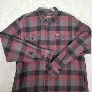 Orvis Para Hombre 2XL Chaqueta Franela Pesada Roja Camisa a Cuadros Chaqueta Bolsillos Botón - Imagen 1 de 14
