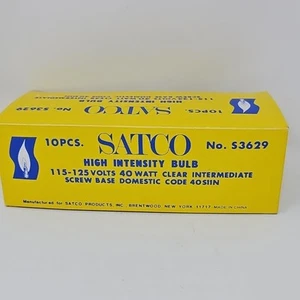 10 Satco S3629 Intermediate Base 40 Watt S11 Light Bulbs Clear High Intensity - Picture 1 of 6