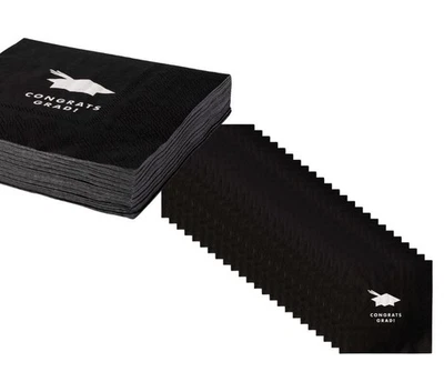 Bonjour Fete Grad Cap Beverage Napkin 3 Ply 5" Square (2 packs of 20 napkins ea) - Image 1 of 4