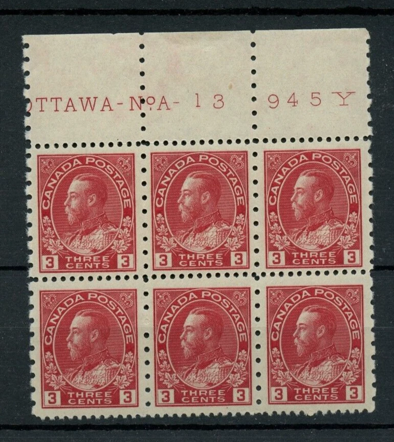 🍁#184 Pl negro 6 Almirante Prov, con bisagras en margen en estado bastante bueno sellos MNH Cat $216 Canadá como nuevo Foto 1 de 1