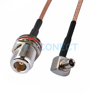 Cable coaxial cola de cerdo macho N hembra para TS-9 TS9 RA RG316 30 cm para inalámbrico - Imagen 1 de 3