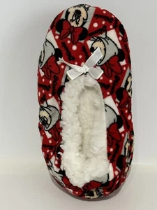 Disney Minnie Mouse Girls Fuzzy Slipper Socks Size M/L NEW - Picture 1 of 3