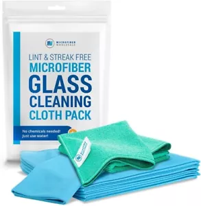 Microfiber Glass Cleaning Cloths | Streak Free Windows & Mirrors | Lint Free ... - Picture 1 of 9